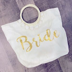 Shiraleah Chicago Boho Bride Tote with Poms